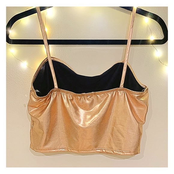 FOCUS Blouse Spaghetti straps Rose Good Metallic Rose Gold Size L - Picture 5 of 6